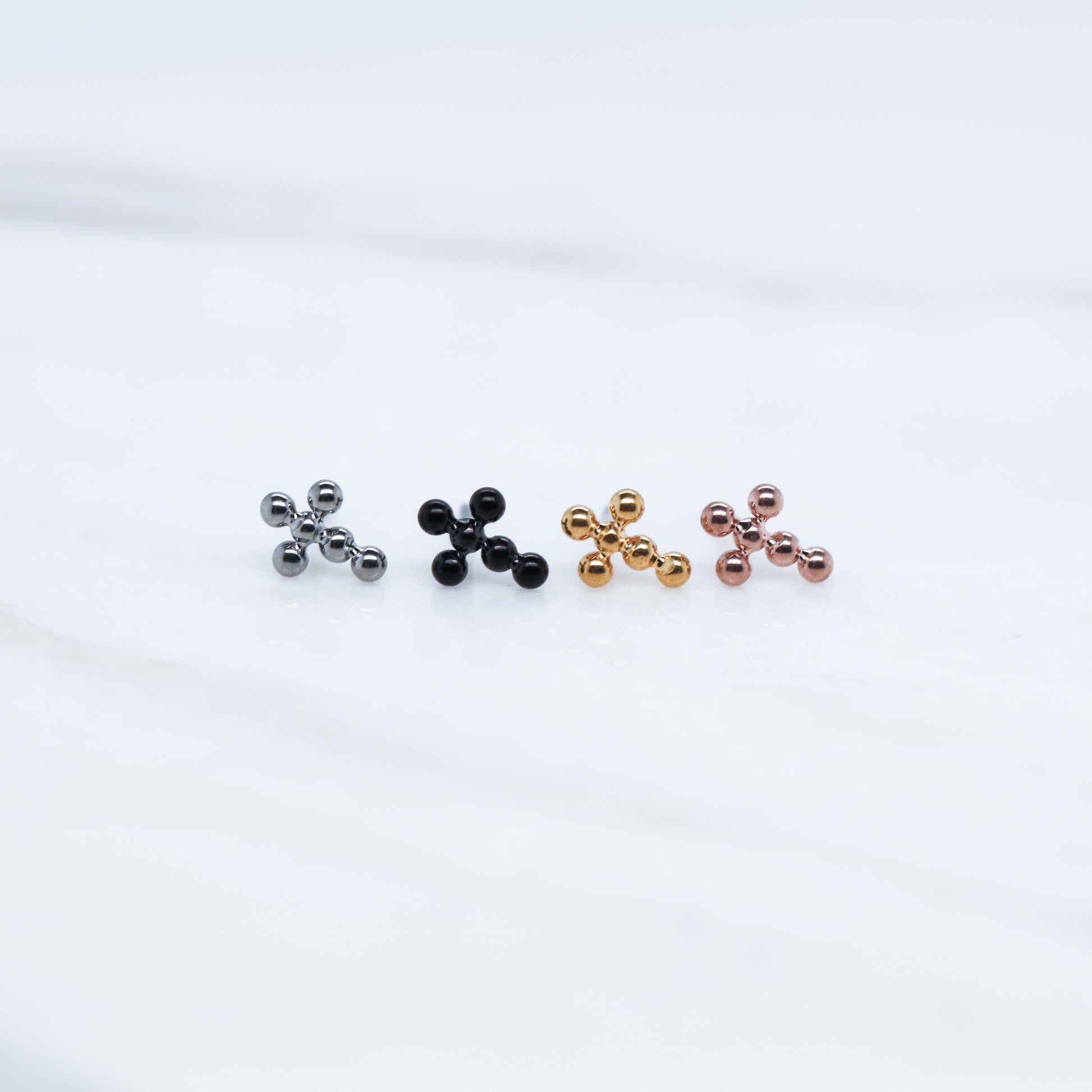 Mini Beaded Cross Labret