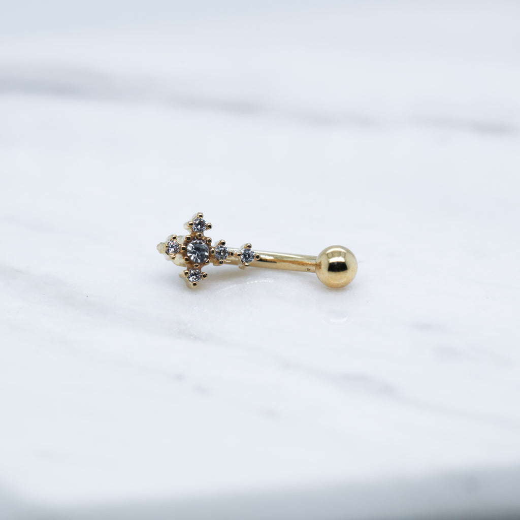 Crystal Cross Curved Barbell