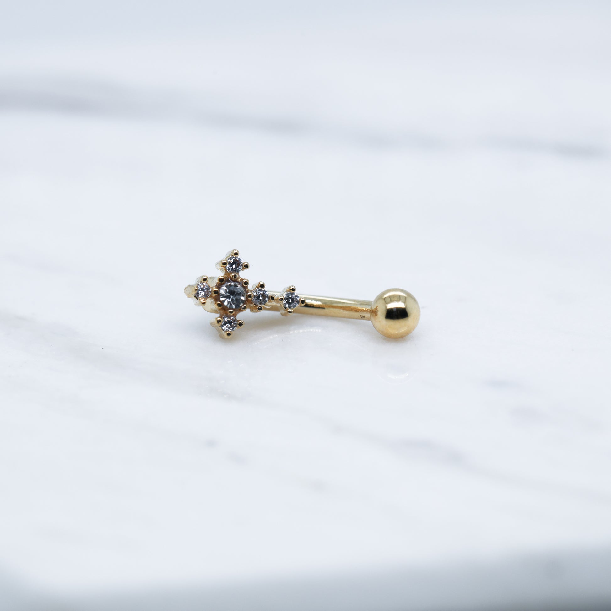 Crystal Cross Curved Barbell