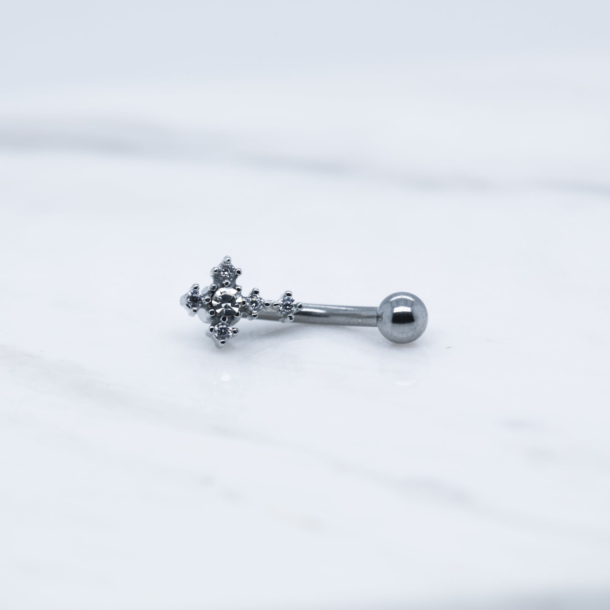Crystal Cross Curved Barbell