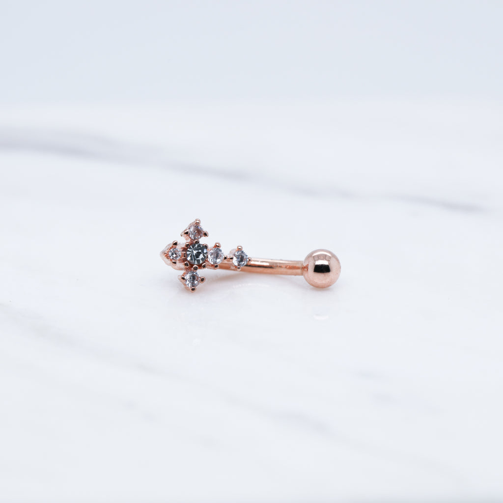 Crystal Cross Curved Barbell