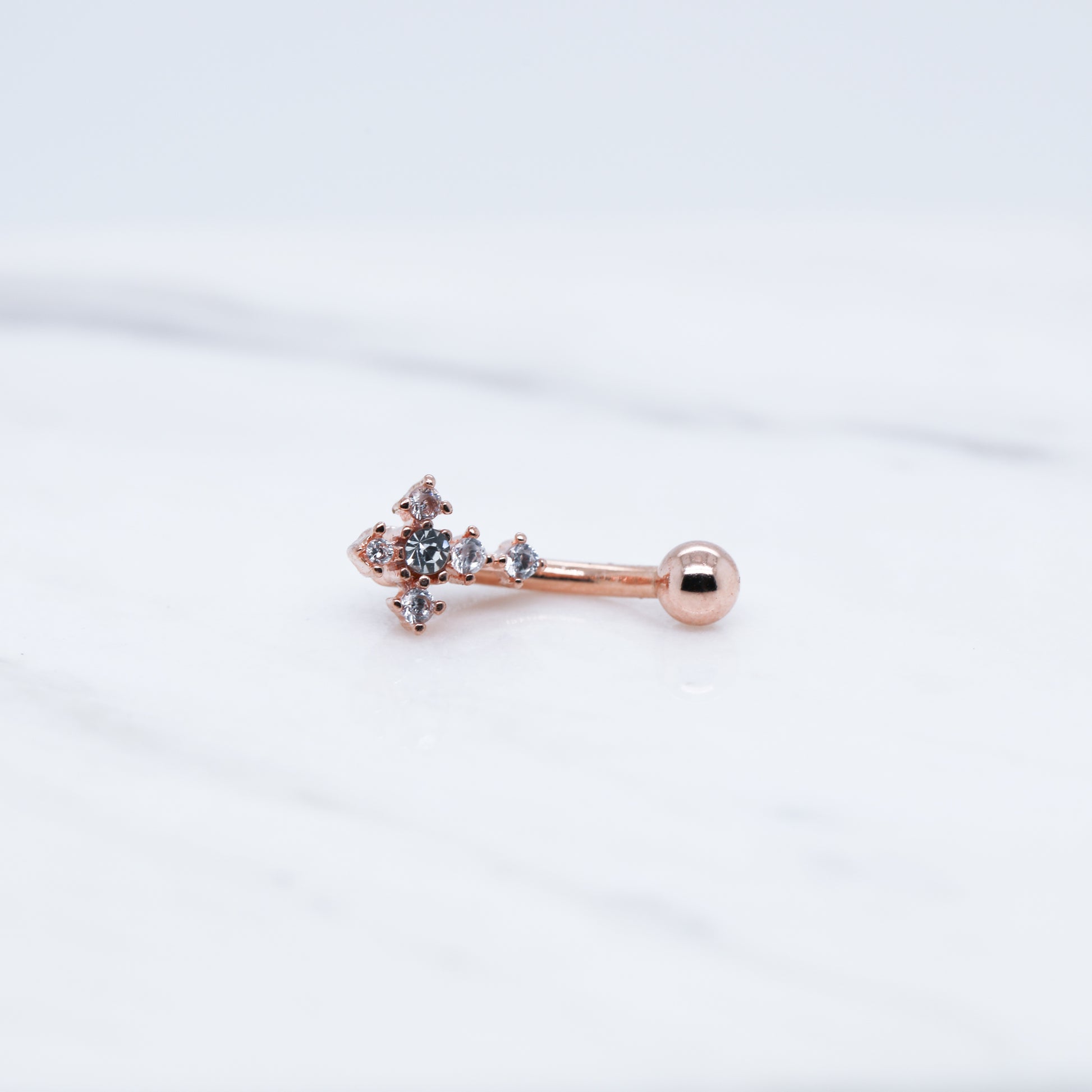 Crystal Cross Curved Barbell