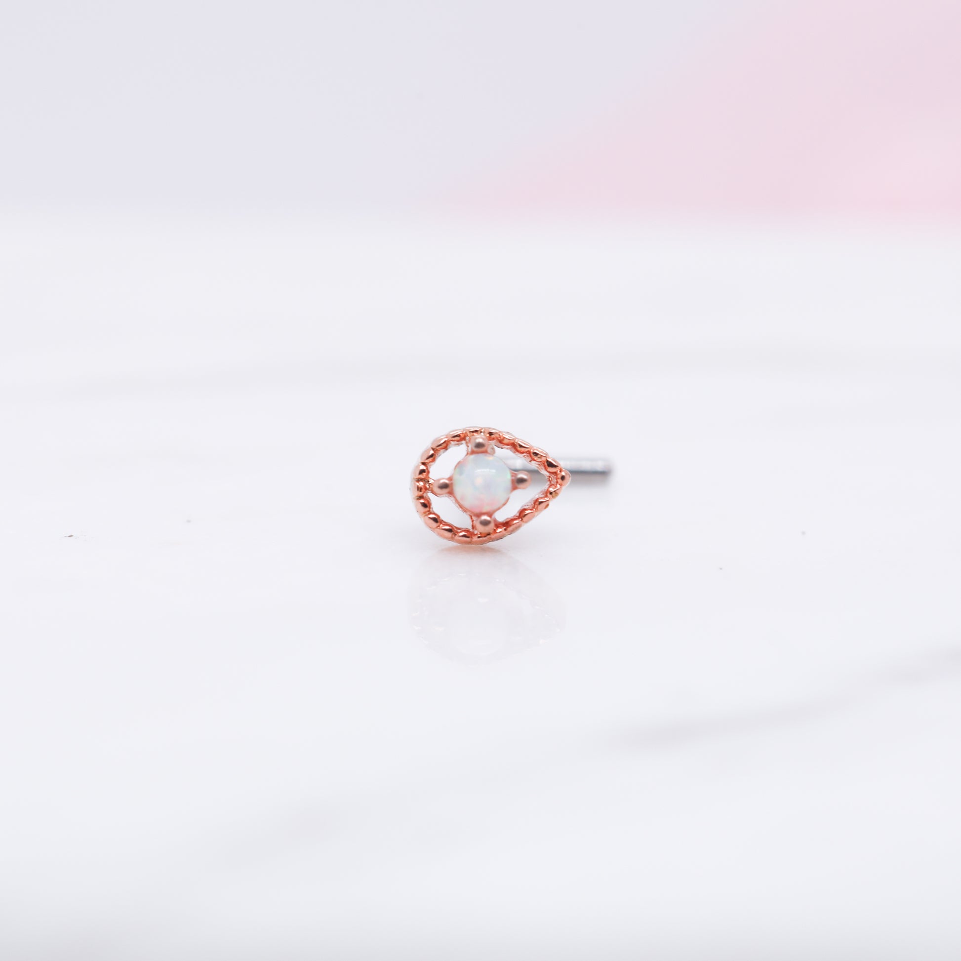 Opal Scalloped Drop Nose Ring