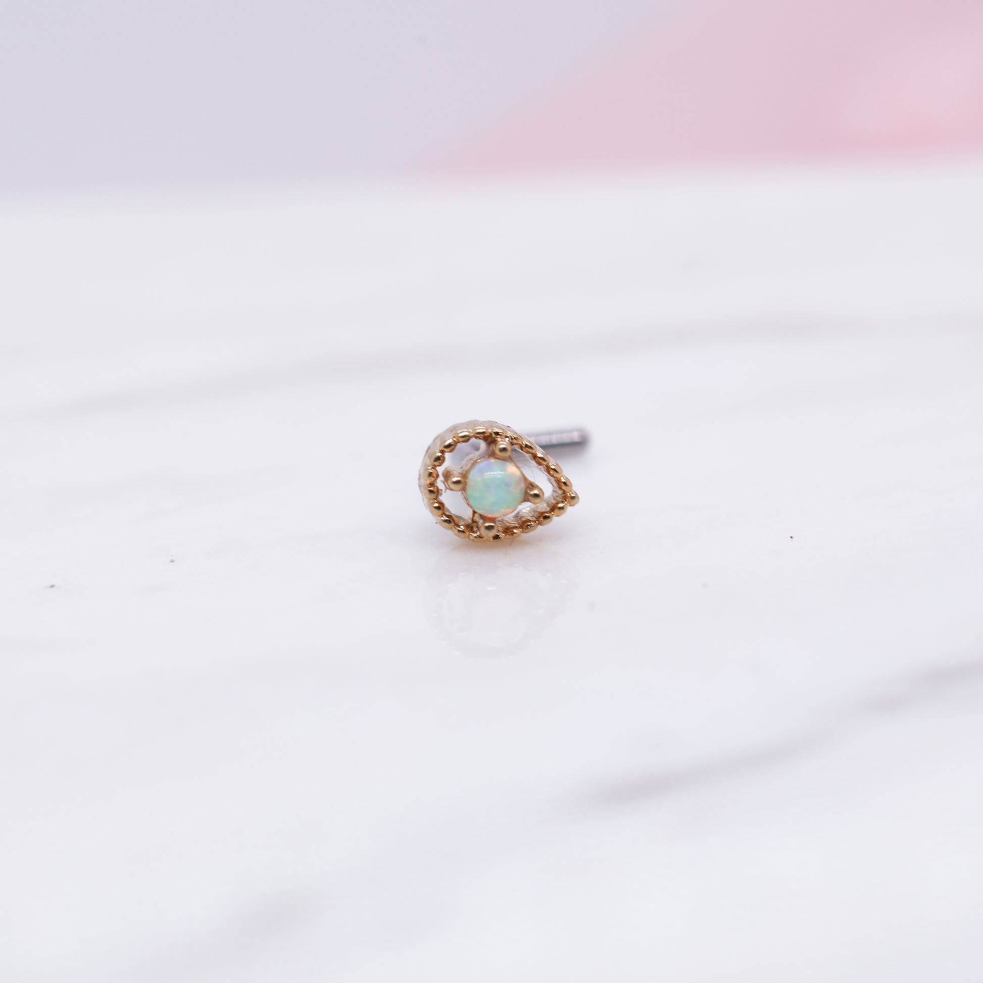 Opal Scalloped Drop Nose Ring