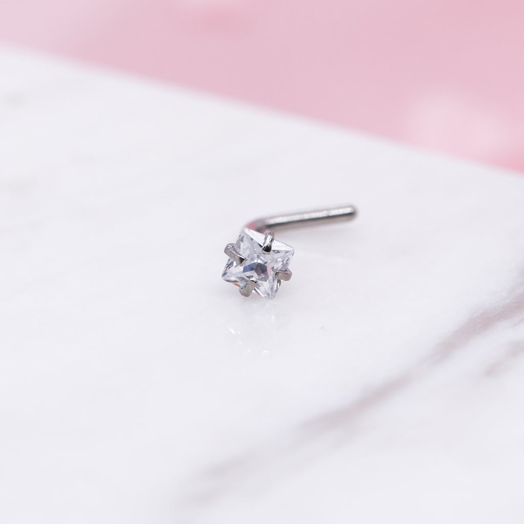 Square Gem Nose RIng