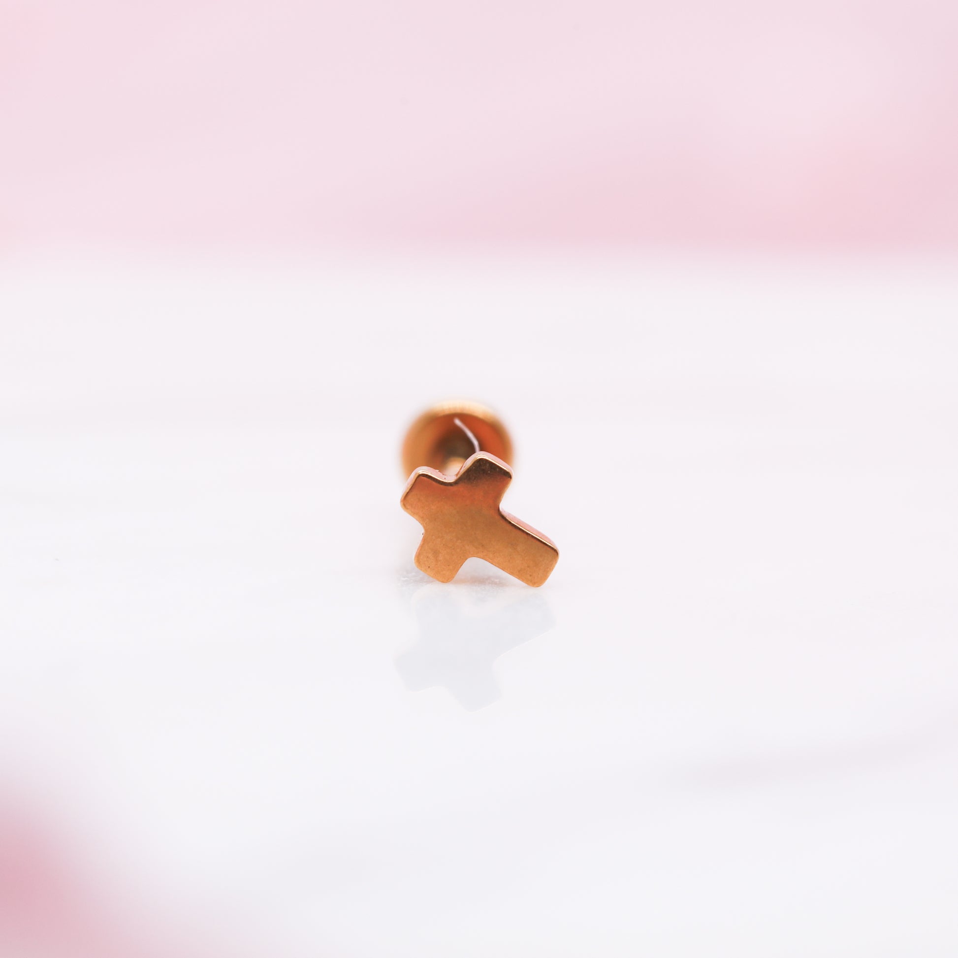 Tiny Titanium Cross Labret