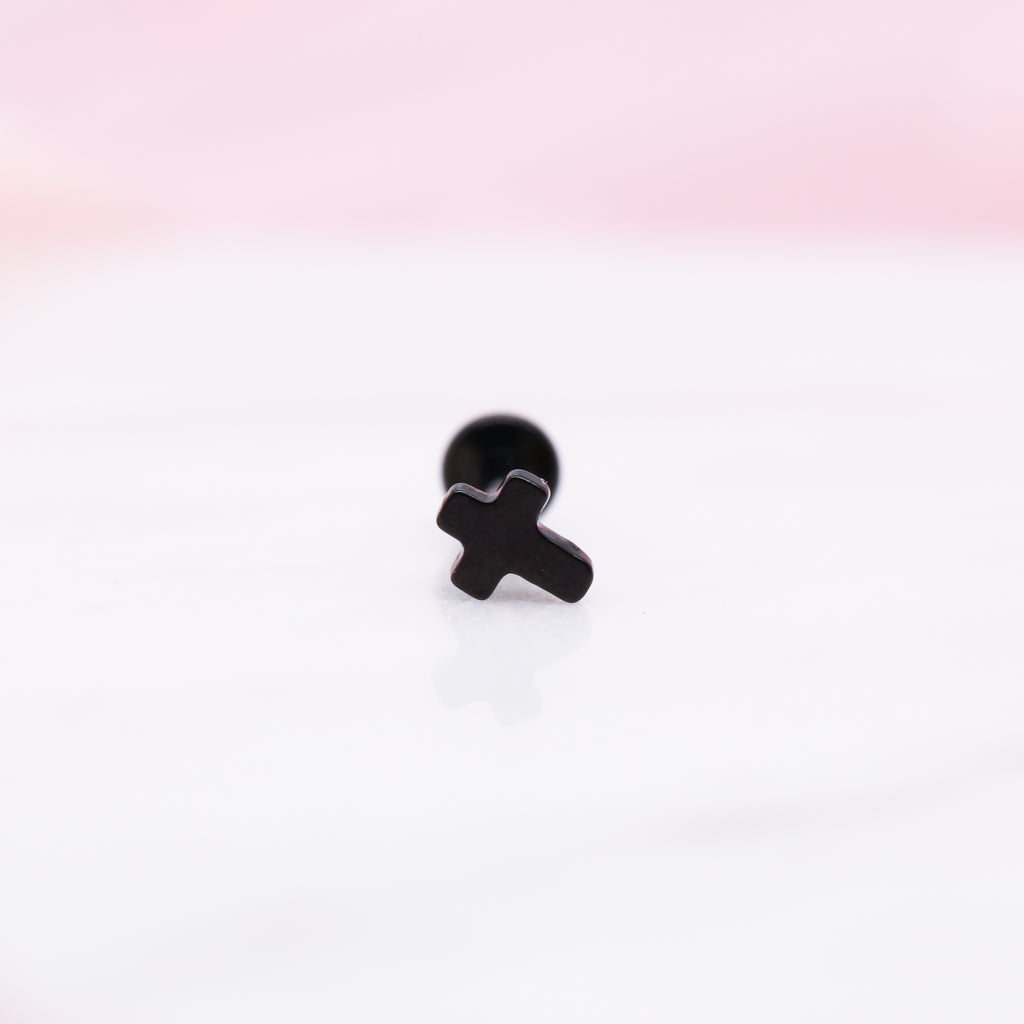 Tiny Titanium Cross Labret