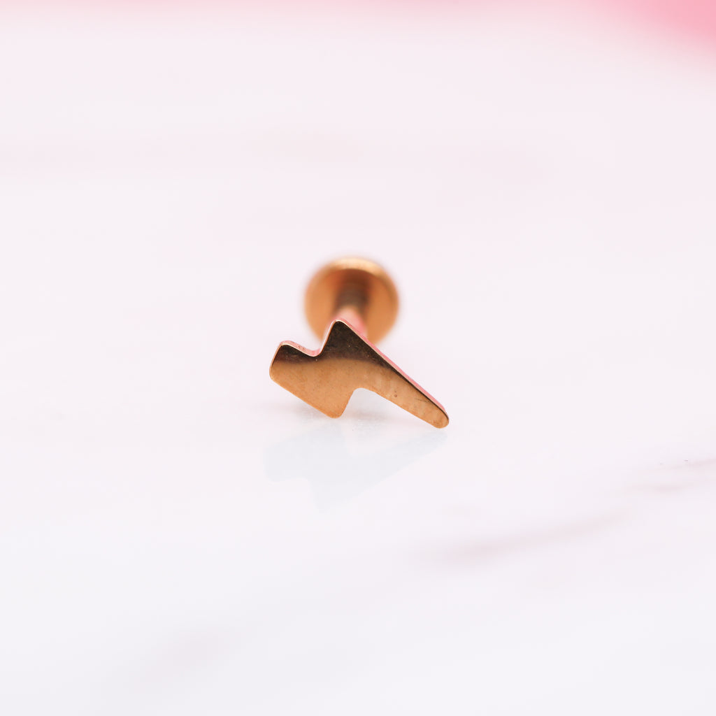 Tiny Titanium Lighting Bolt Labret