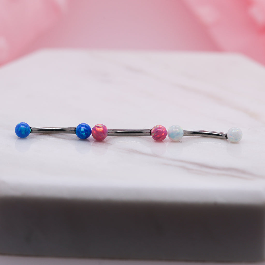 Opal Ball Curved Barbell