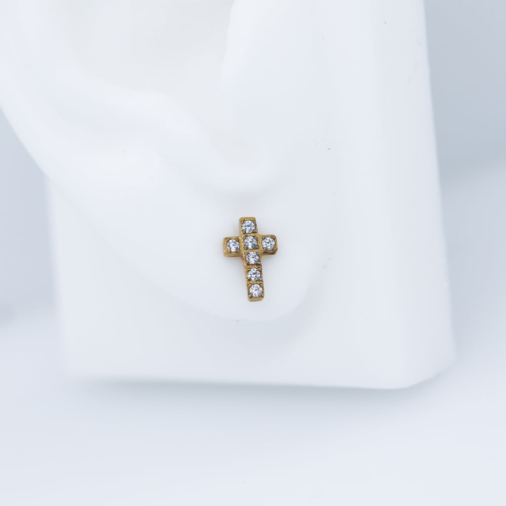 Tiny Gem Cross Labret