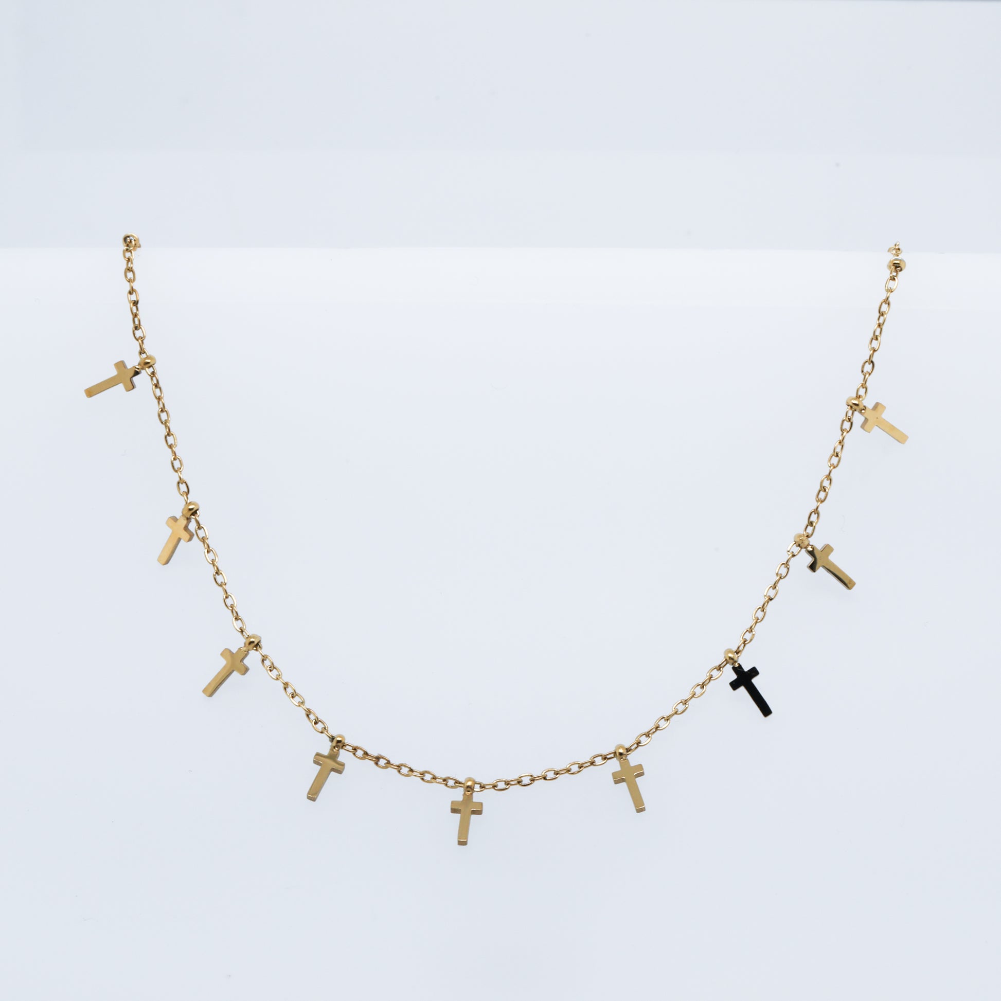 Multiple Tiny Cross Necklace