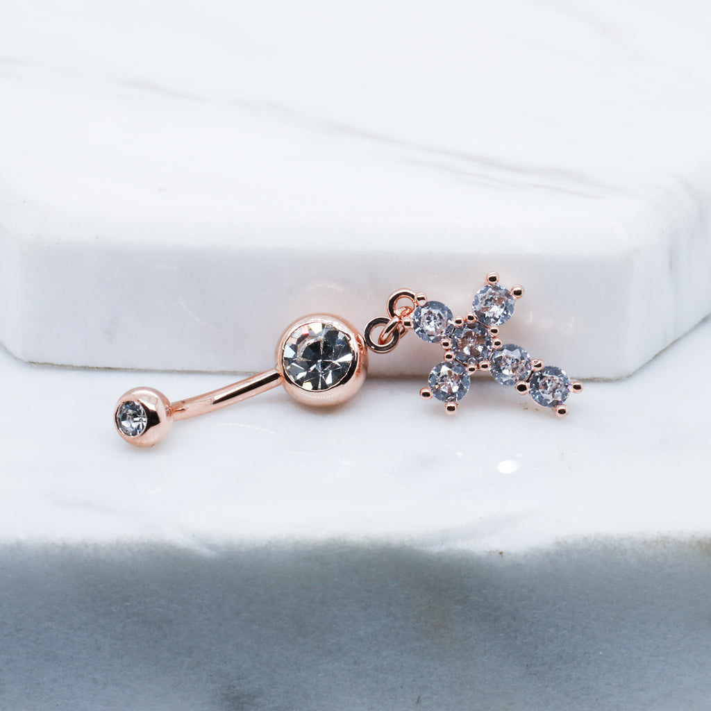 Dangle Cross Belly Ring