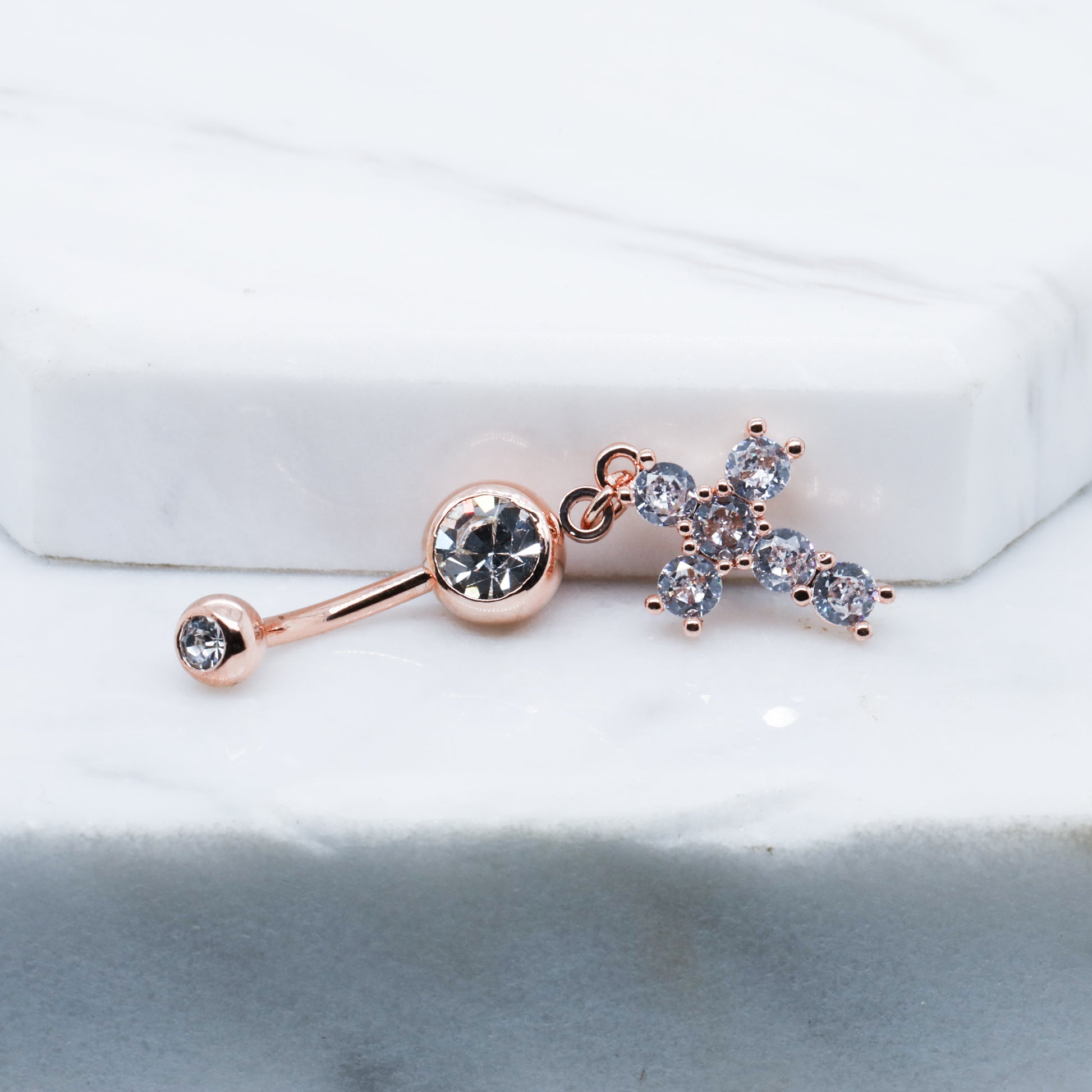 Dangle Cross Belly Ring