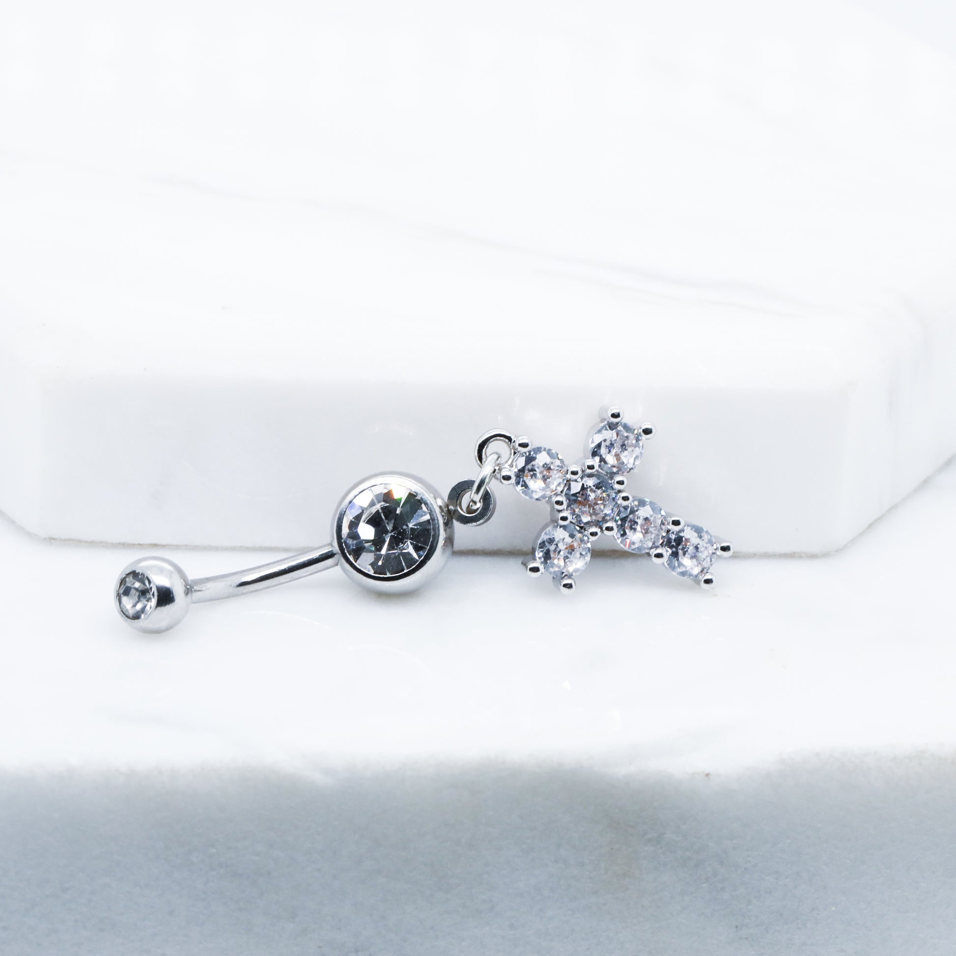Dangle Cross Belly Ring
