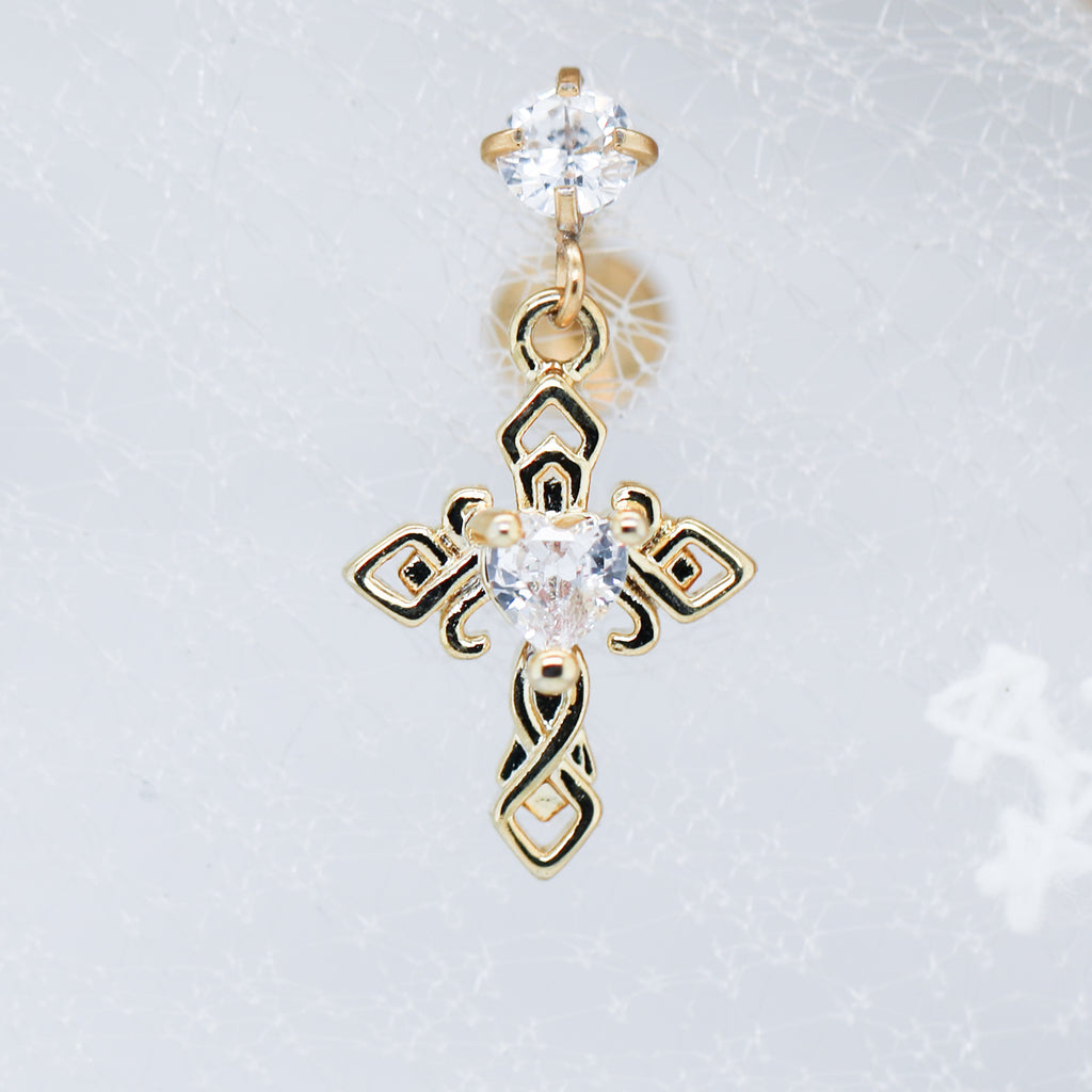 Dangle Gem Cross Labret