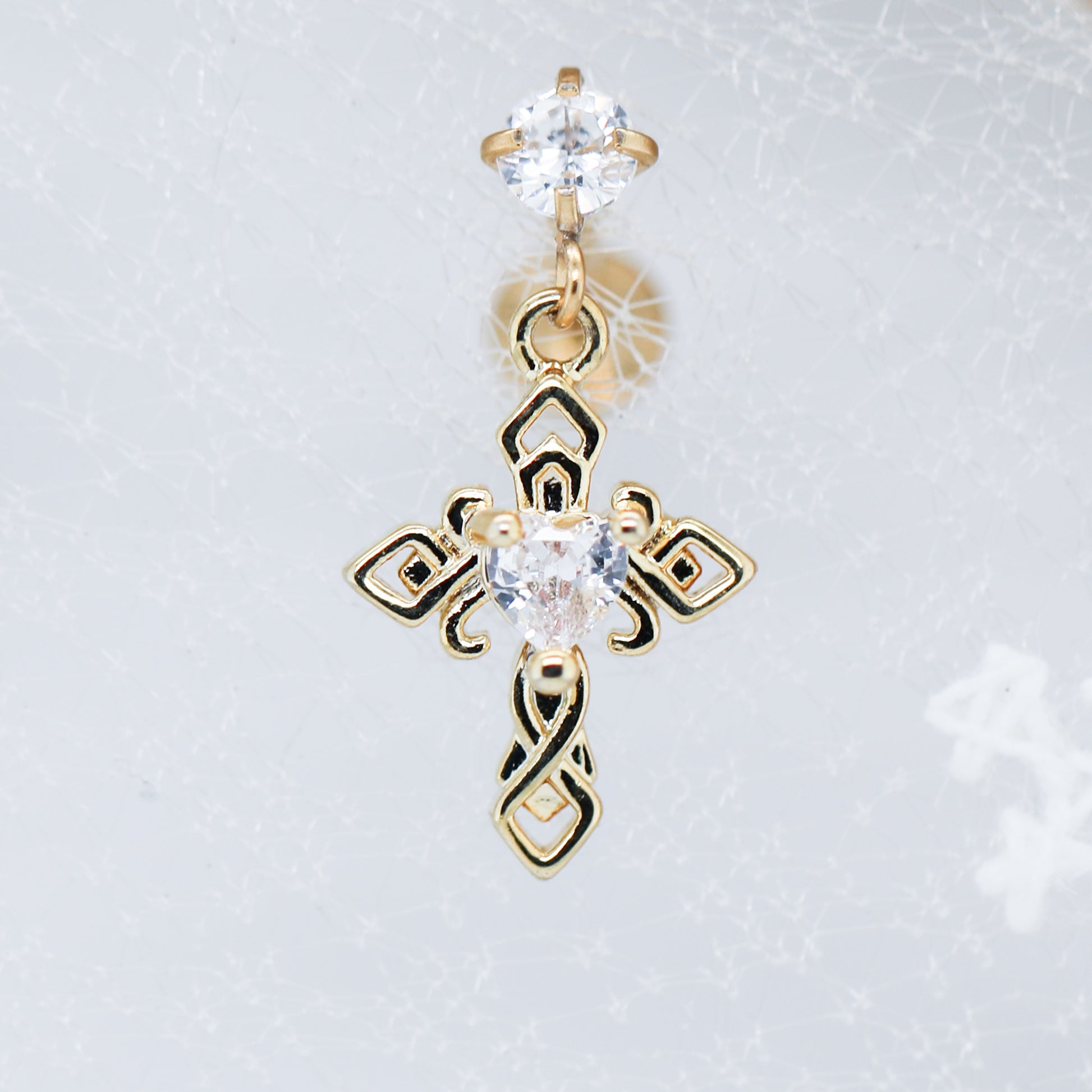 Dangle Gem Cross Labret