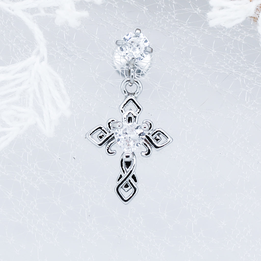 Dangle Gem Cross Labret