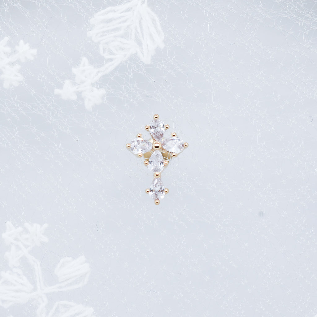 Threadless Gem Cross Labret