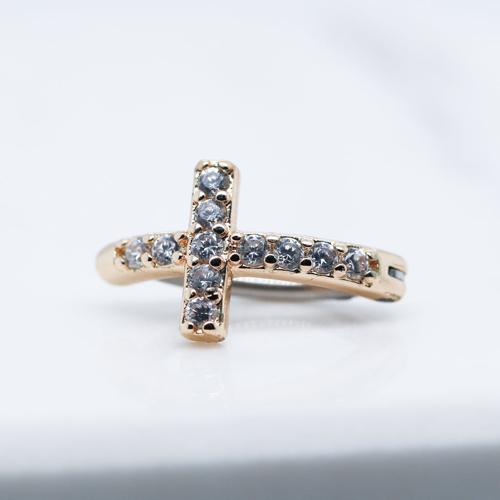 Crystal Cross Belly Ring