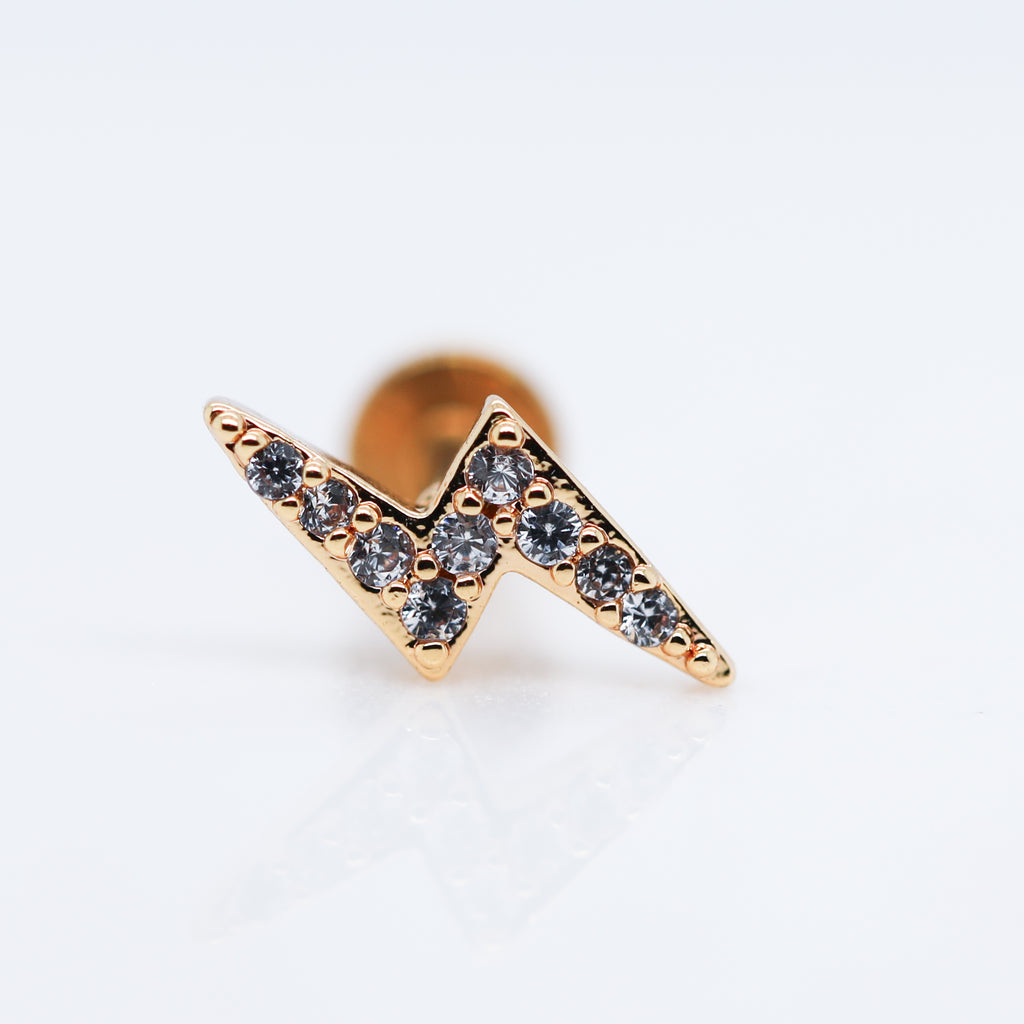 Crystal Lightning Bolt Labret