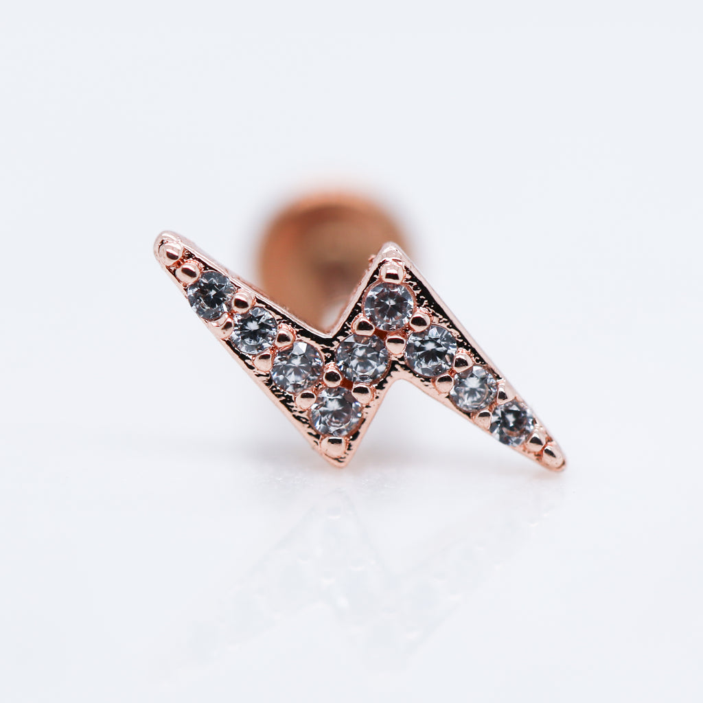 Crystal Lightning Bolt Labret