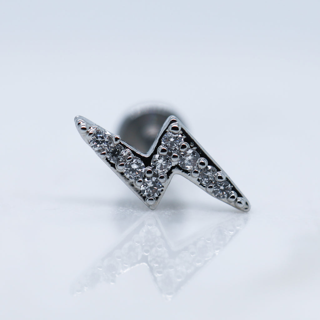 Crystal Lightning Bolt Labret