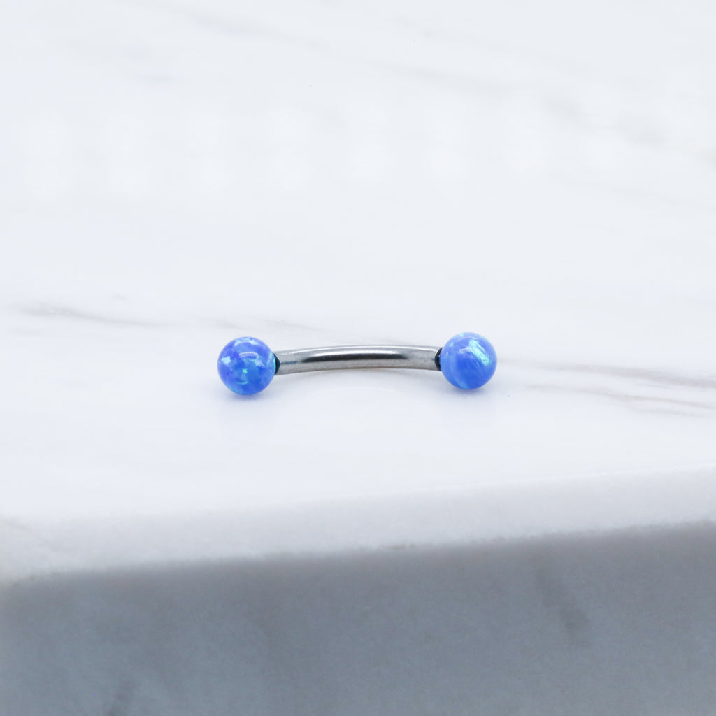 Opal Ball Curved Barbell