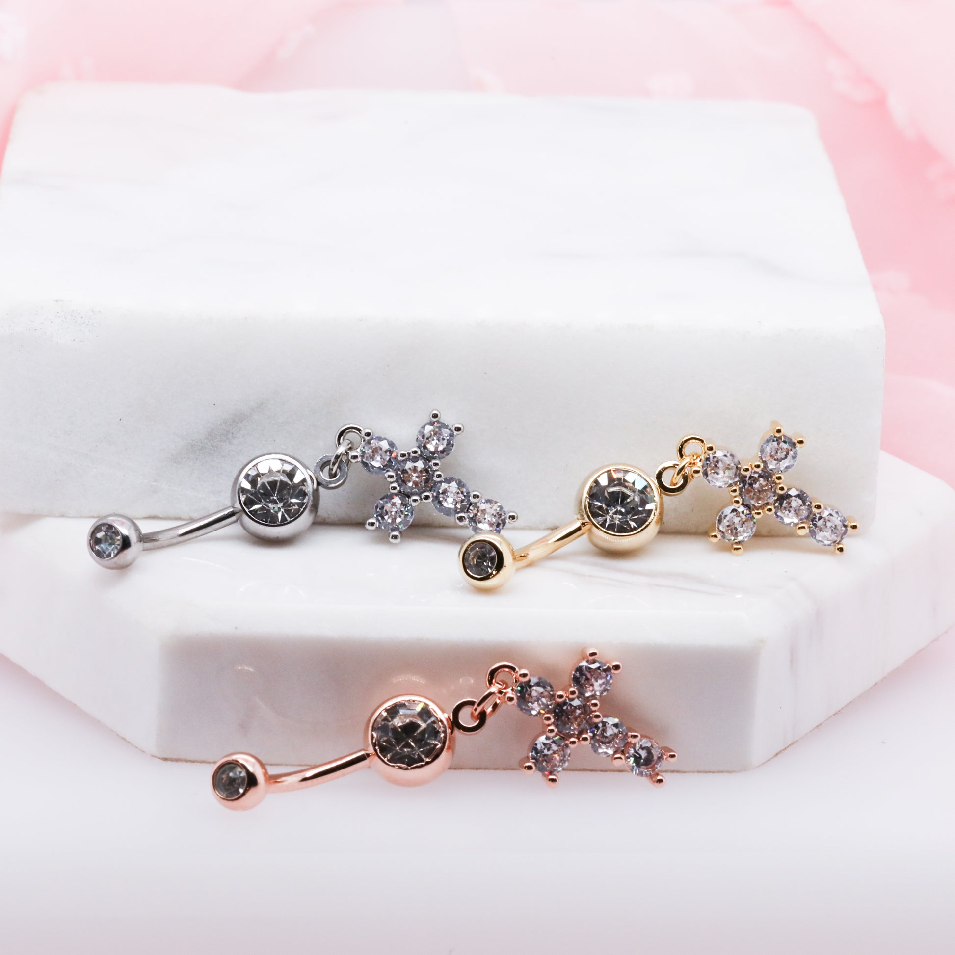 Dangle Cross Belly Ring