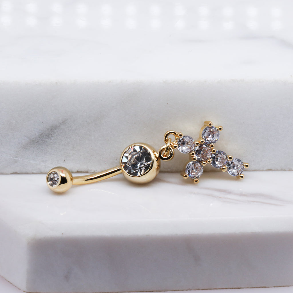 Dangle Cross Belly Ring
