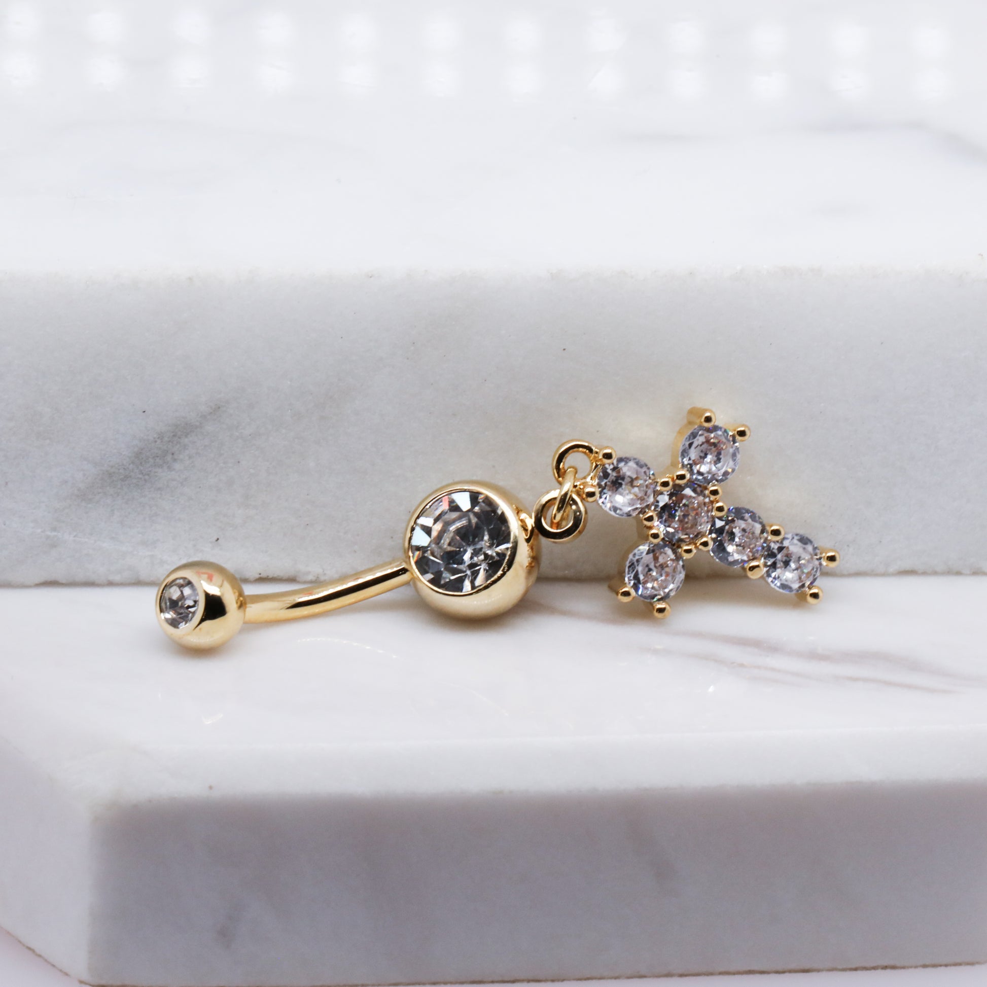 Dangle Cross Belly Ring