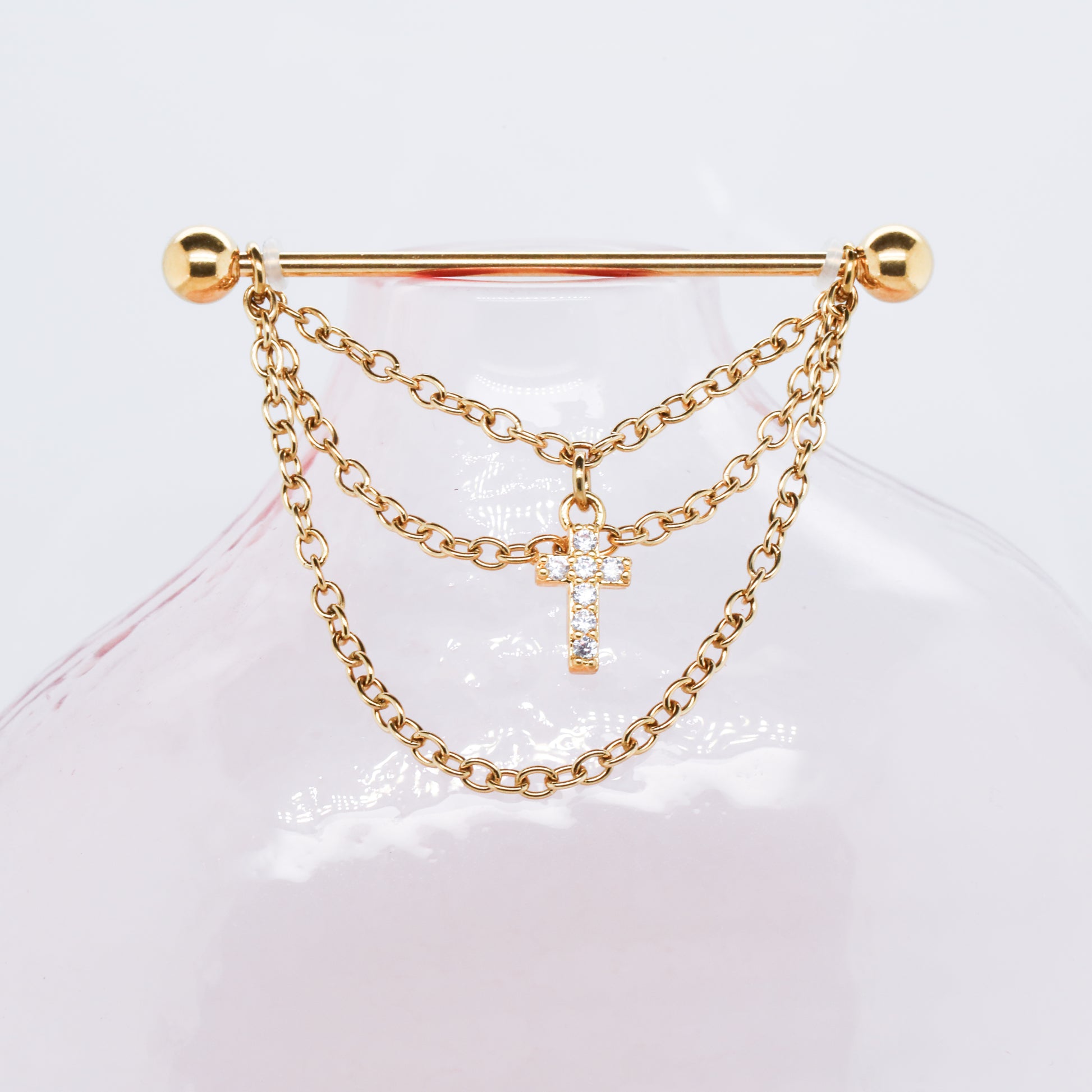 Chain Linked Crystal Cross Industrial