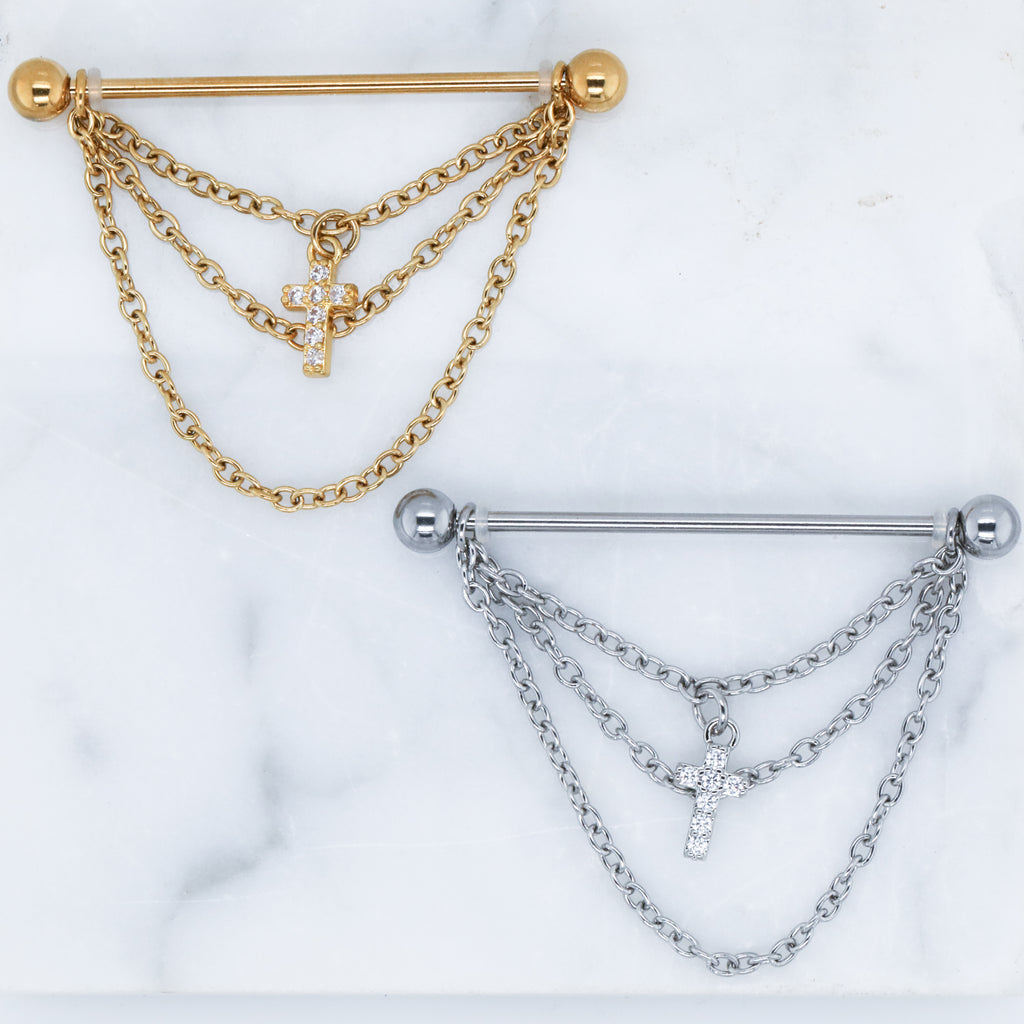 Chain Linked Crystal Cross Industrial