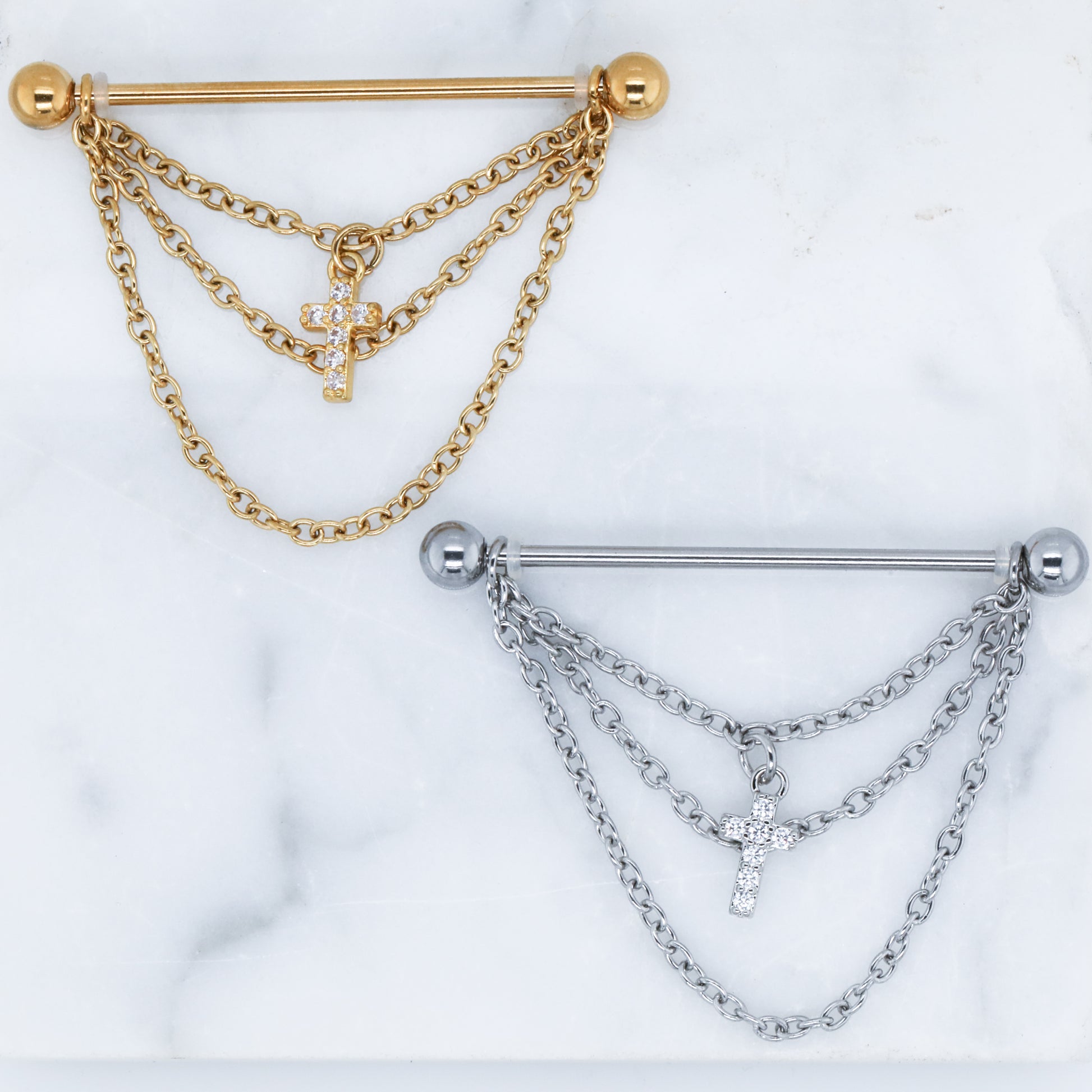 Chain Linked Crystal Cross Industrial