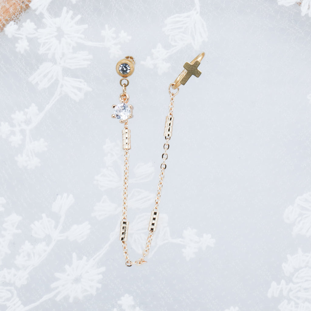 Dangle Gem Barbell with a Cross Hoop