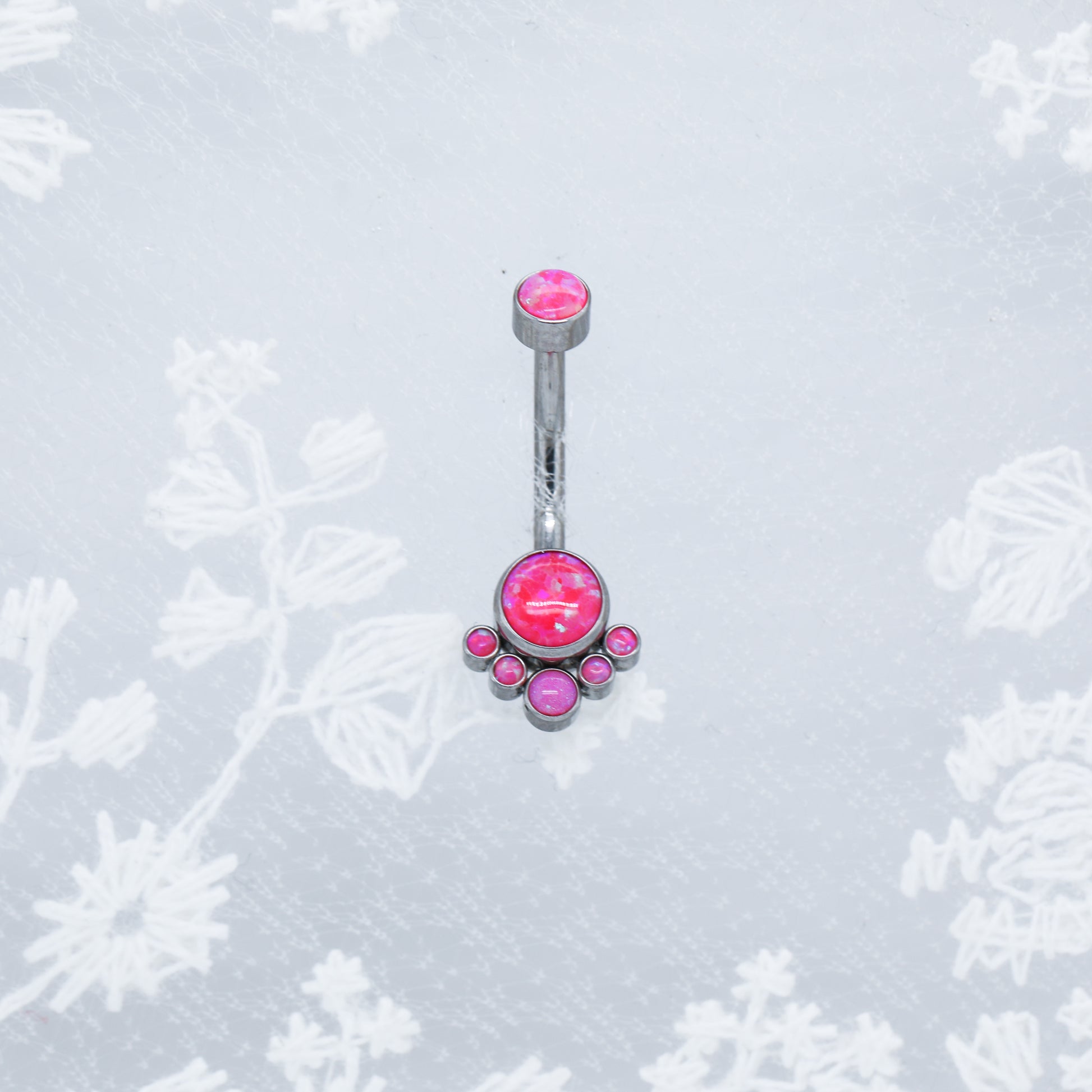Titanium Intricate Opal Belly Ring